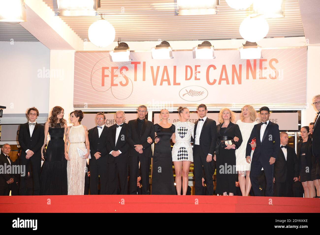 Director Abdellatif Kechiche, Lea Seydoux, Vincent Maraval, Adele Exarchopoulos, Brahim Chioua arriving for La Vie D'Adele screening held at the Palais Des Festivals as part of the 66th Cannes Film Festival in Cannes, France on May 23, 2013. Photo by Nicolas Briquet/ABACAPRESS.COM Stock Photo