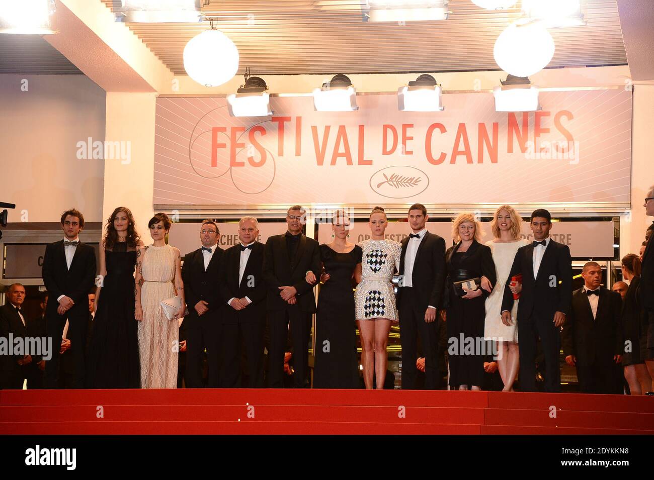 Director Abdellatif Kechiche, Lea Seydoux, Vincent Maraval, Adele Exarchopoulos, Brahim Chioua arriving for La Vie D'Adele screening held at the Palais Des Festivals as part of the 66th Cannes Film Festival in Cannes, France on May 23, 2013. Photo by Nicolas Briquet/ABACAPRESS.COM Stock Photo