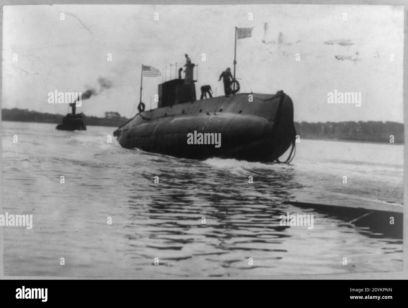Launch of the U.S. Navy submarine Snapper, Fore River Works, June 6, 1909 Stock Photo