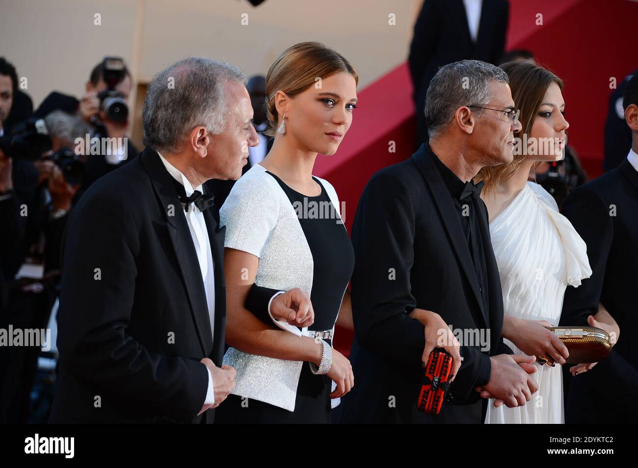 Producer Brahim Chioua, actress Lea Seydoux, director Abdellatif Kechiche, actors Adele Exarchopoulos and Jeremie Laheurte arriving for Zulu screening and closing ceremony held at the Palais des Festivals in Cannes, France on May 26, 2013, as part of the 66th Cannes Film Festival. Photo by Nicolas Briquet/ABACAPRESS.COM Stock Photo