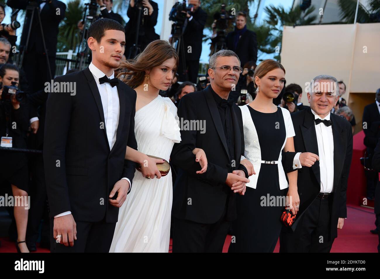 Producer Brahim Chioua, actress Lea Seydoux, director Abdellatif Kechiche, actors Adele Exarchopoulos and Jeremie Laheurte arriving for Zulu screening and closing ceremony held at the Palais des Festivals in Cannes, France on May 26, 2013, as part of the 66th Cannes Film Festival. Photo by Nicolas Briquet/ABACAPRESS.COM Stock Photo