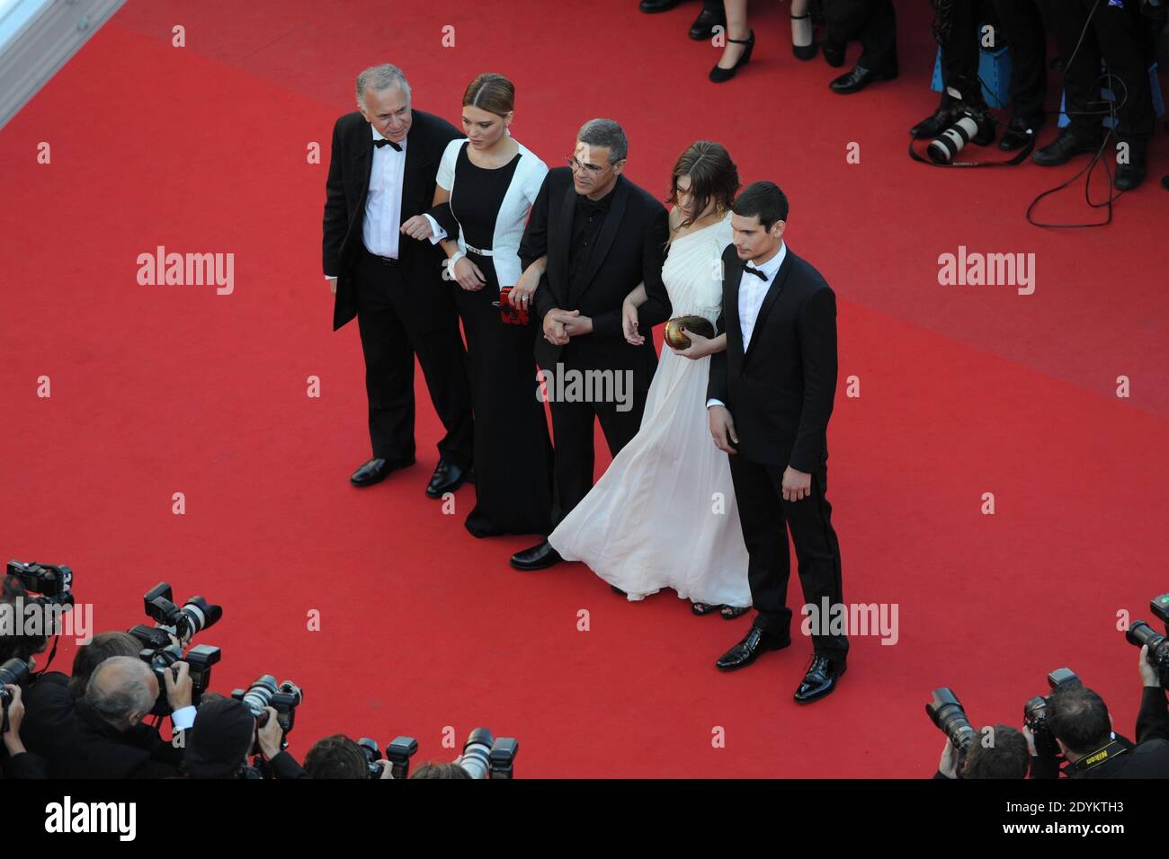 Producer Brahim Chioua, actress Lea Seydoux, director Abdellatif Kechiche, actors Adele Exarchopoulos and Jeremie Laheurte arriving for Zulu screening and closing ceremony held at the Palais des Festivals in Cannes, France on May 26, 2013, as part of the 66th Cannes Film Festival. Photo by Alban Wyters/ABACAPRESS.COM Stock Photo