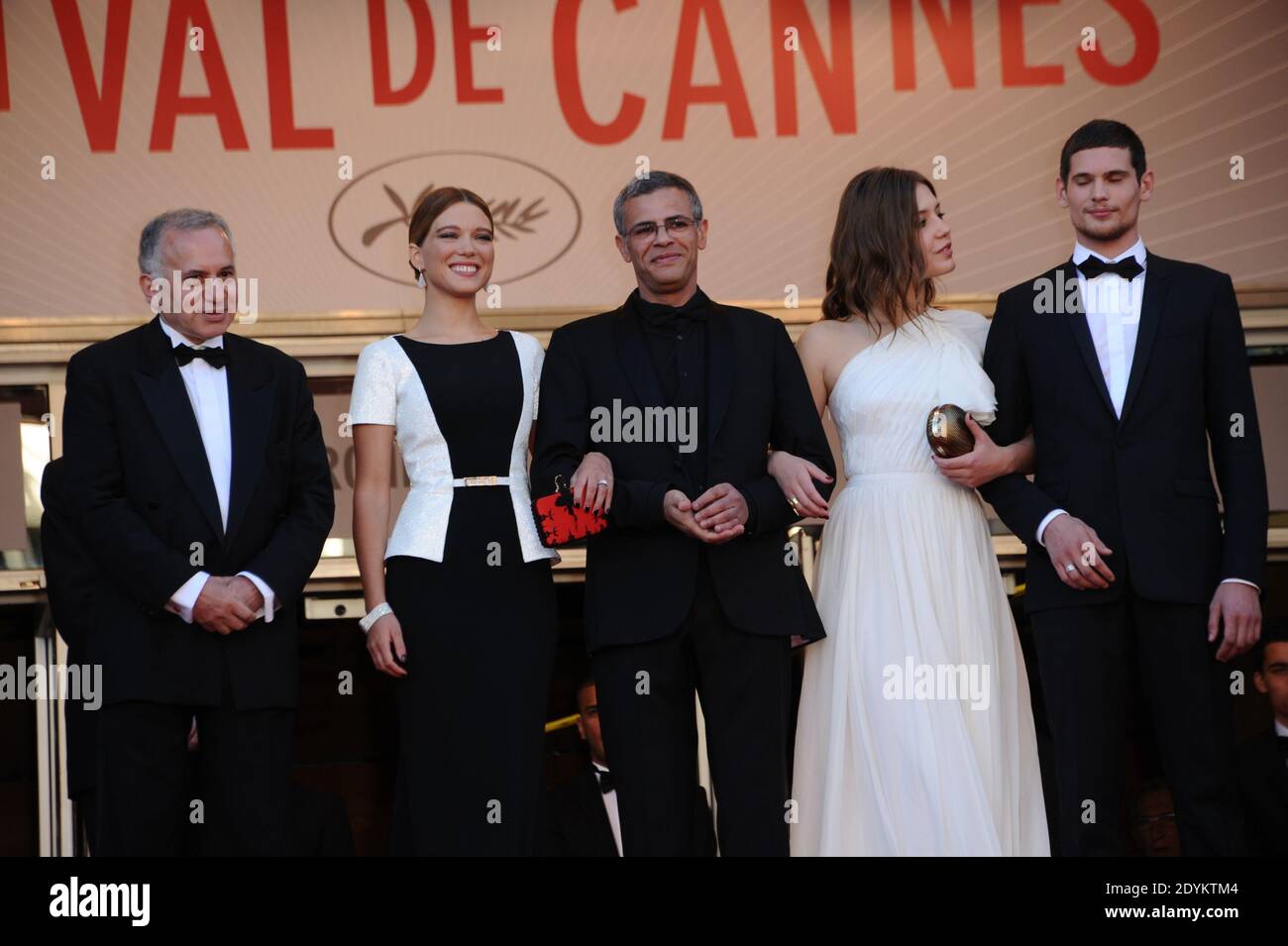Producer Brahim Chioua, actress Lea Seydoux, director Abdellatif Kechiche, actors Adele Exarchopoulos and Jeremie Laheurte arriving for Zulu screening and closing ceremony held at the Palais des Festivals in Cannes, France on May 26, 2013, as part of the 66th Cannes Film Festival. Photo by Aurore Marechal/ABACAPRESS.COM Stock Photo