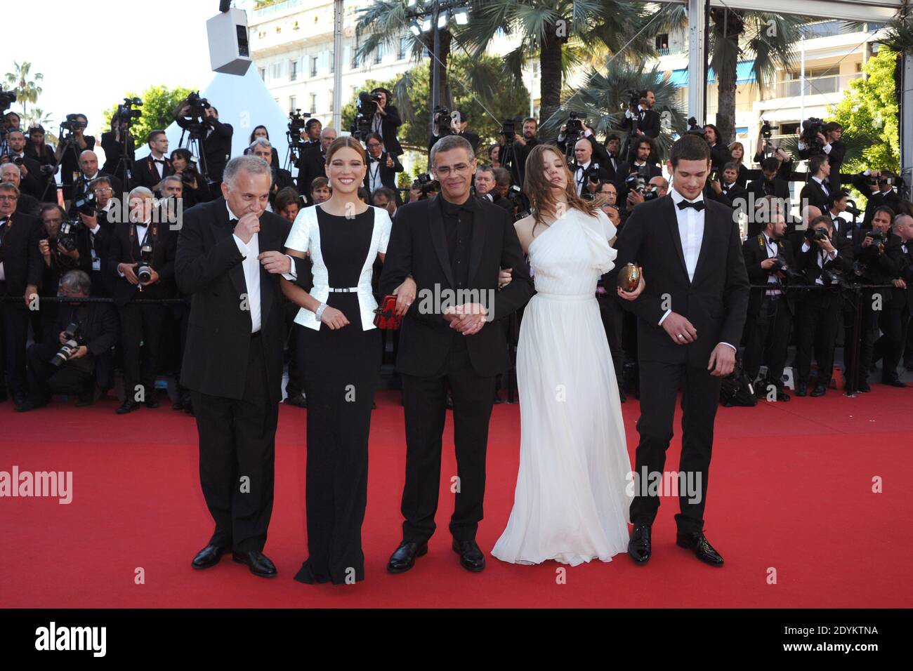 Producer Brahim Chioua, actress Lea Seydoux, director Abdellatif Kechiche, actors Adele Exarchopoulos and Jeremie Laheurte arriving for Zulu screening and closing ceremony held at the Palais des Festivals in Cannes, France on May 26, 2013, as part of the 66th Cannes Film Festival. Photo by Aurore Marechal/ABACAPRESS.COM Stock Photo