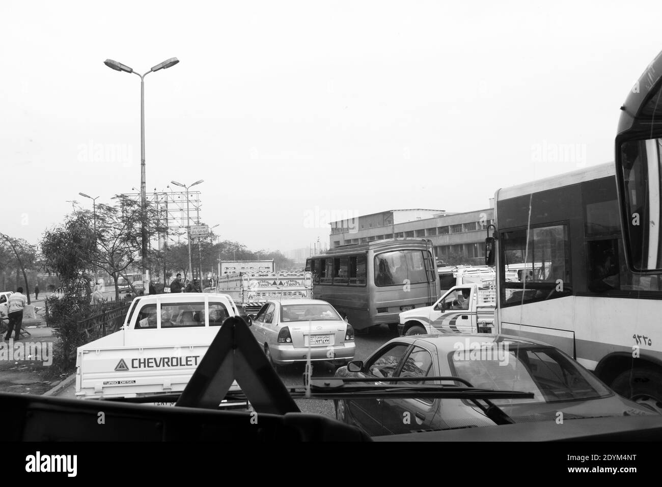 Cairo Egypt : the trafic on the road Stock Photo