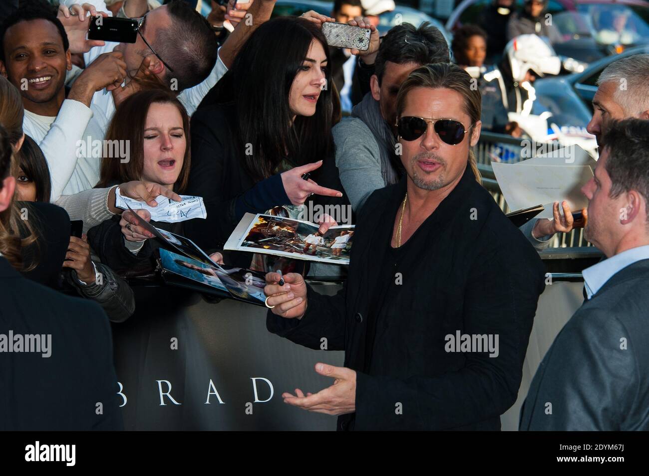 Brad Pitt attending the France premiere of the film 'World War Z' held at the UGC Normandie theater in Paris, France on June 3, 2013. Photo by Nicolas Genin/ABACAPRESS.COM Stock Photo