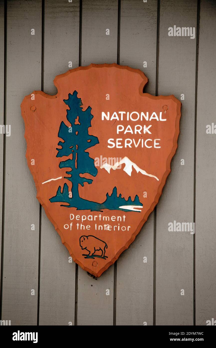 National Park Service Sign, USA Stock Photo