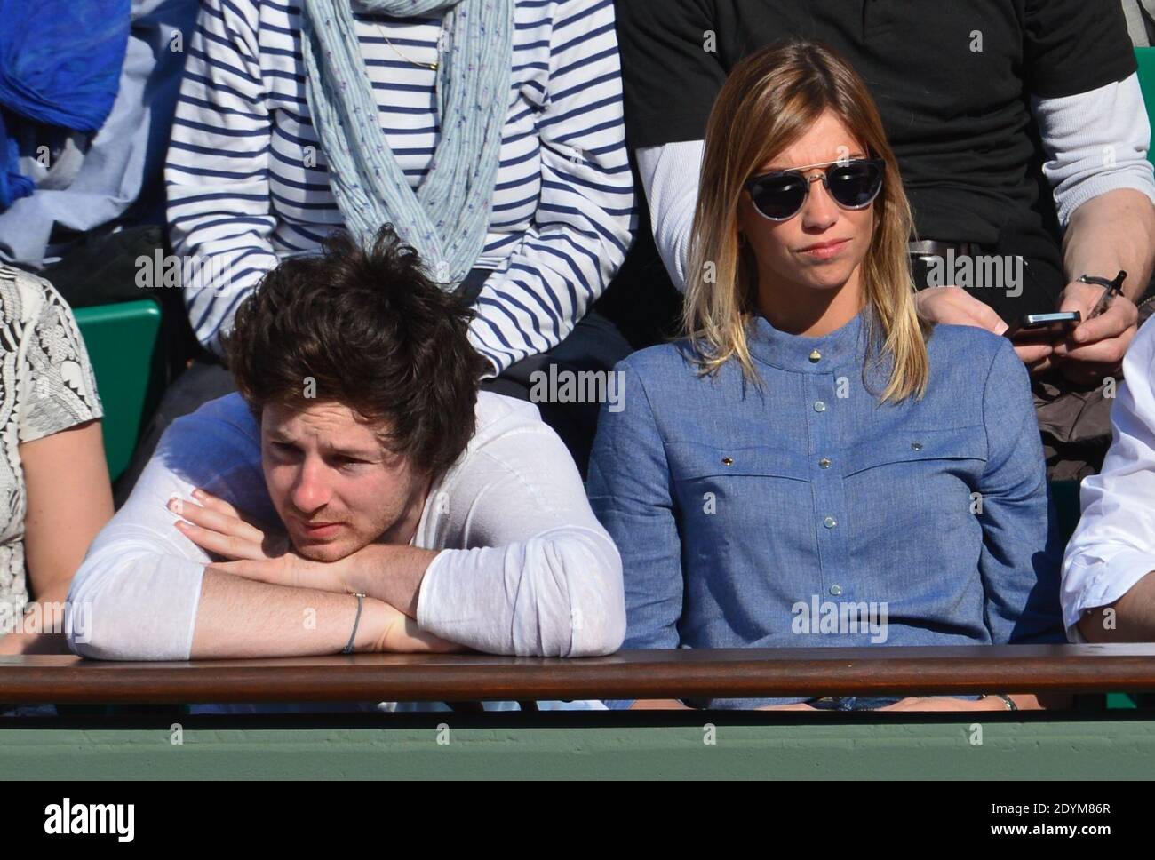 Jean Imbert and Alexandra Rosenfeld in the stands at the French Tennis Open  at Roland-Garros arena in Paris, France on Jun 04, 2013. Photo by Jeremy  Charriau/ABACAPRESS.COM Stock Photo - Alamy