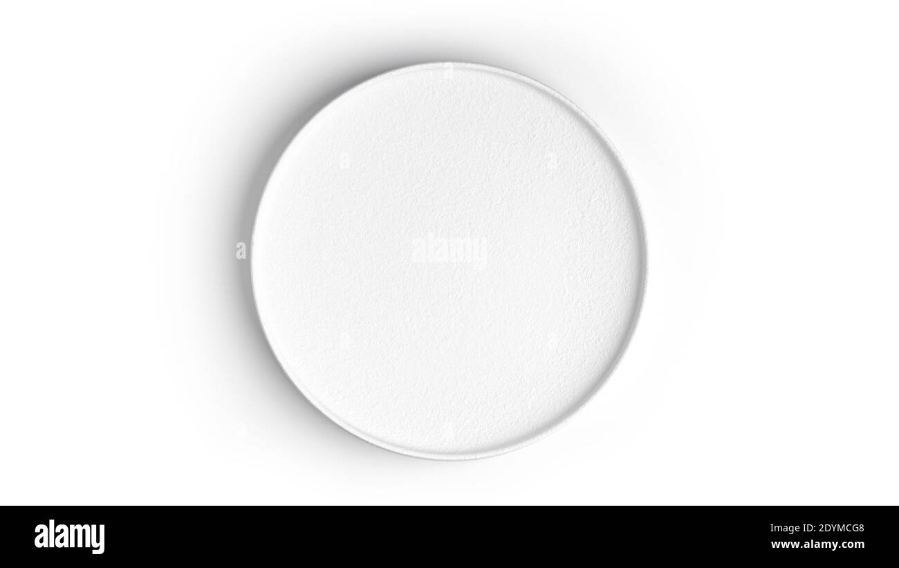 White matte texture plate on a white background. High quality photo Stock Photo