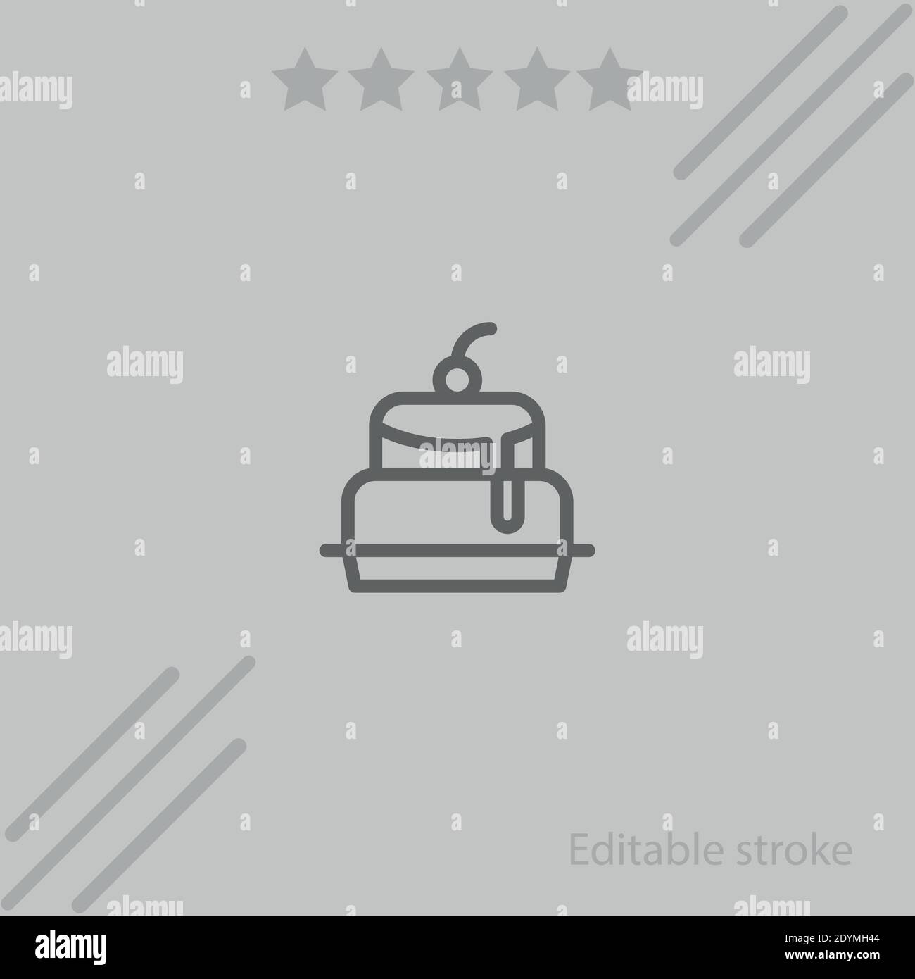 cake with cherry on top vector icon modern simple vector illustration ...