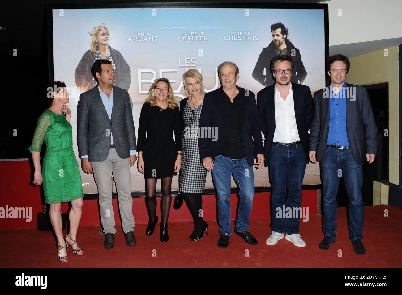 Marion Vernoux, Laurent Lafitte, Fanny Ardant, Patrick Chesnais and  producers attending the 'Les Beaux Jours' Premiere at UGC Cine Cite les  Halles, in Paris, France, on June 17, 2013. Photo by Aurore