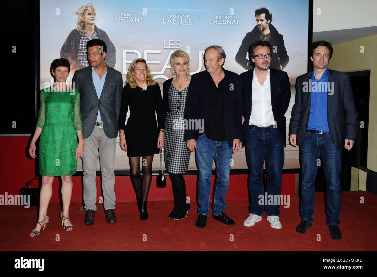 Marion Vernoux, Laurent Lafitte, Fanny Ardant, Patrick Chesnais and  producers attending the 'Les Beaux Jours' Premiere at UGC Cine Cite les  Halles, in Paris, France, on June 17, 2013. Photo by Aurore