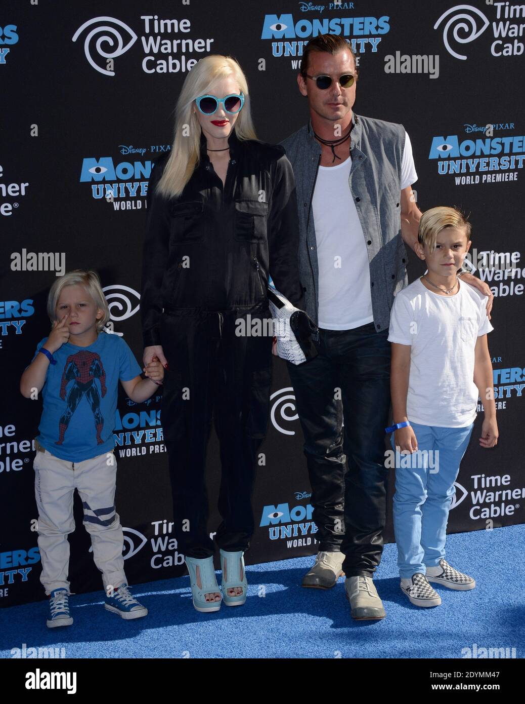 Zuma Nesta Rock Rossdale, Gwen Stefani, Kingston Rossdale and Gavin Rossdale attend the world premiere of Disney Pixar's 'Monsters University' at the El Capitan Theatre in Los Angeles, CA, USA, June 17, 2013. Photo by Lionel Hahn/ABACAPRESS.COM Stock Photo