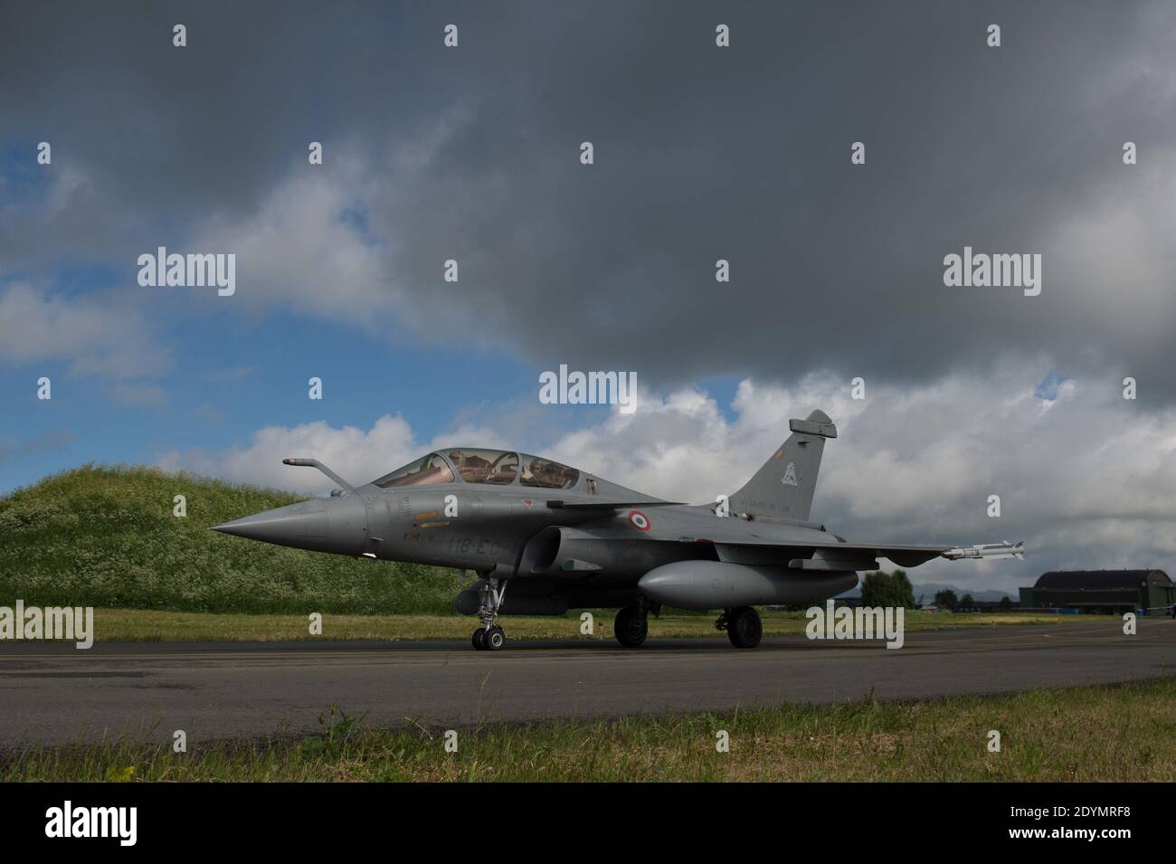 A Rafale fighter aircraft of the French Air Force is about to take off at  the Military base of Orland, Norway, on June 21, 2103. The NATO Tiger  Association or the Association