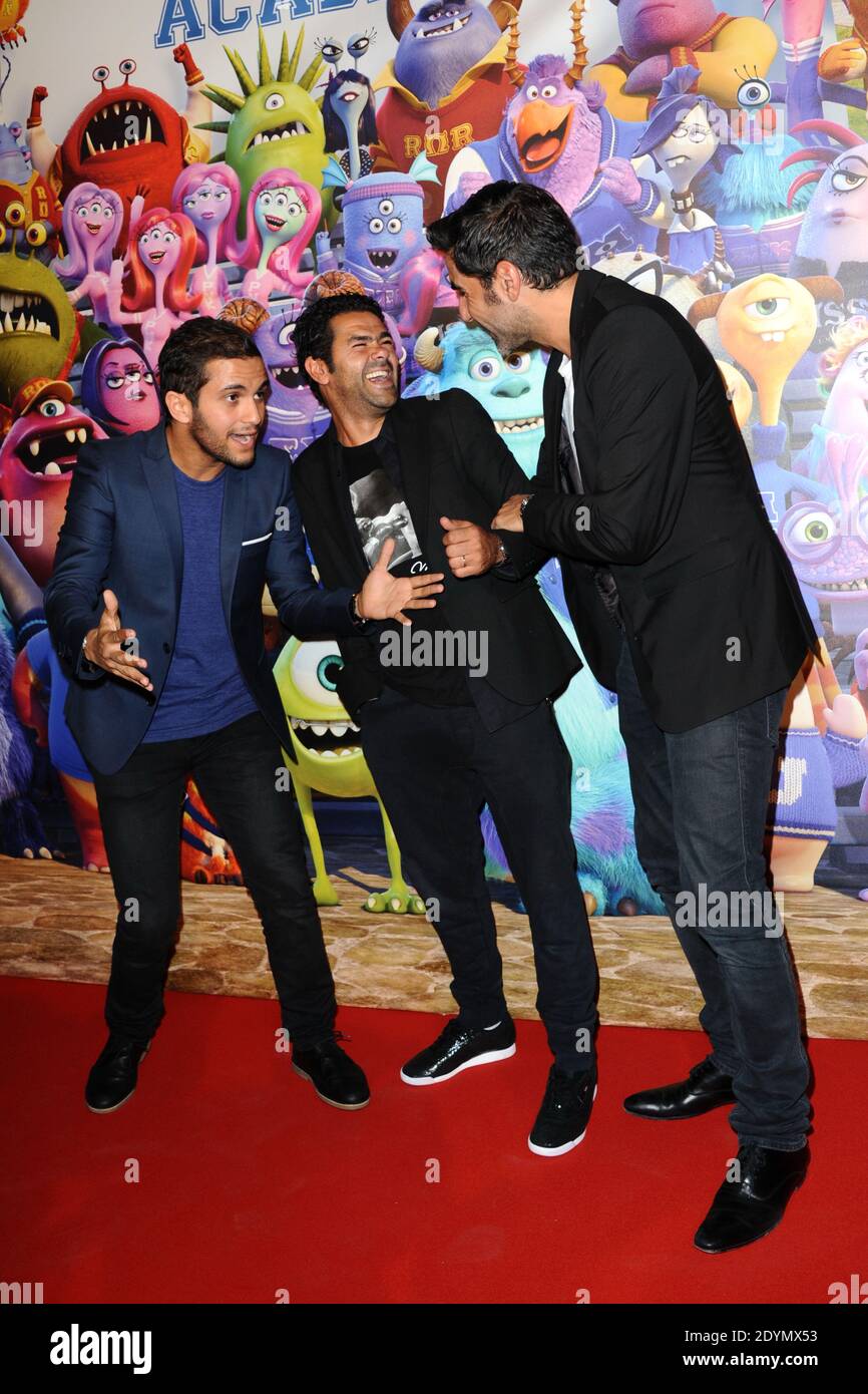 Malik Bentalha, Jamel Debbouze and Ary Abittan attending the 'Monsters University' ('Monstres Academy') Premiere at Sorbone University, in Paris, France, on June 26, 2013. Photo by Aurore Marechal/ABACAPRESS.COM Stock Photo