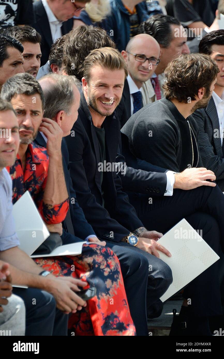 David Beckham attending Louis Vuitton Homme Spring-Summer 2014 Menswear  collection in Paris, France on June 27, 2013 during the Paris Fashion Week.  Photo by Nicolas Briquet/ABACAPRESS.COM Stock Photo - Alamy