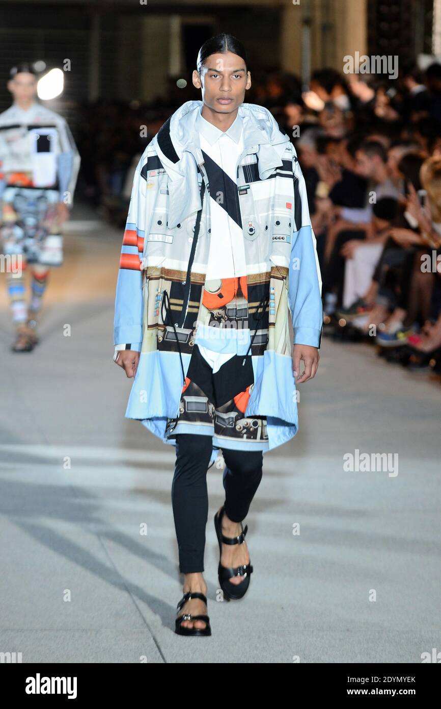 A model displays a creation as part of Givenchy Men Spring-Summer 2014  Menswear collection in
