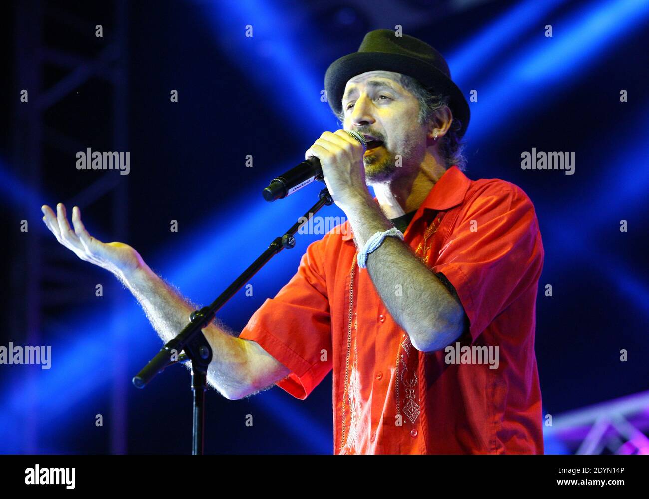 French singer's Sergent Garcia performs during a concert as part of the Catalans Workers Festival in Argeles-sur-Mer, near Perpignan, south of France on June 29, 2013. Photo by Michel Clementz/ABACAPRESS.COM Stock Photo