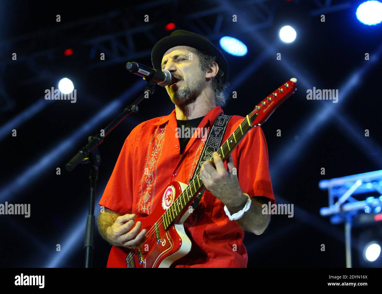 French singer's Sergent Garcia performs during a concert as part of the Catalans Workers Festival in Argeles-sur-Mer, near Perpignan, south of France on June 29, 2013. Photo by Michel Clementz/ABACAPRESS.COM Stock Photo