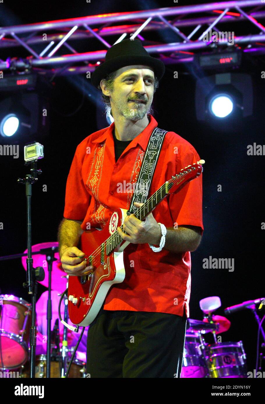 French singer's Sergent Garcia performs during a concert as part of the Catalans Workers Festival in Argeles-sur-Mer, near Perpignan, south of France on June 29, 2013. Photo by Michel Clementz/ABACAPRESS.COM Stock Photo