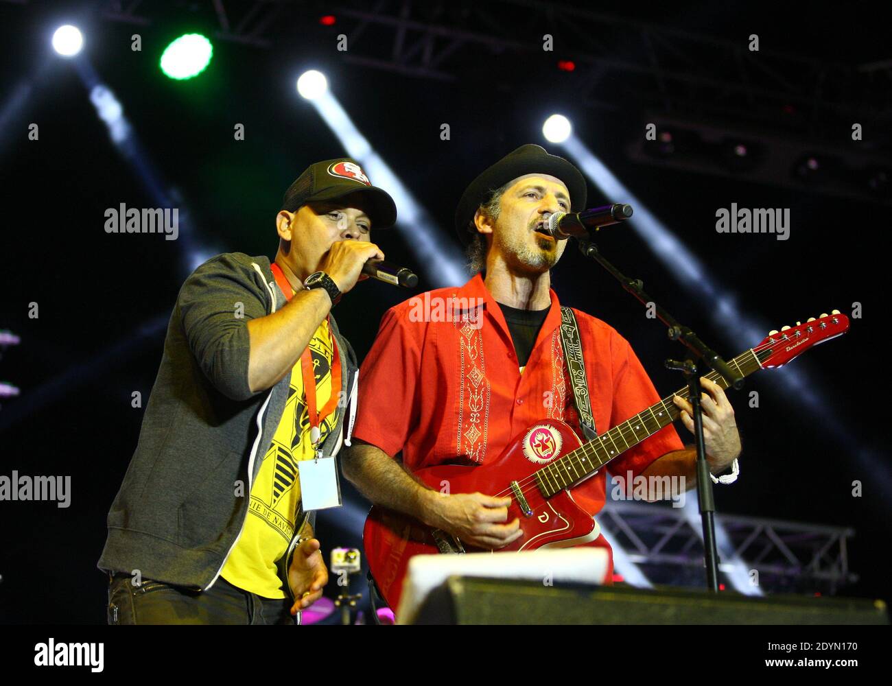 French singer's Sergent Garcia performs during a concert as part of the Catalans Workers Festival in Argeles-sur-Mer, near Perpignan, south of France on June 29, 2013. Photo by Michel Clementz/ABACAPRESS.COM Stock Photo