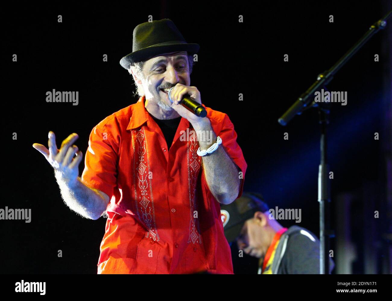 French singer's Sergent Garcia performs during a concert as part of the Catalans Workers Festival in Argeles-sur-Mer, near Perpignan, south of France on June 29, 2013. Photo by Michel Clementz/ABACAPRESS.COM Stock Photo