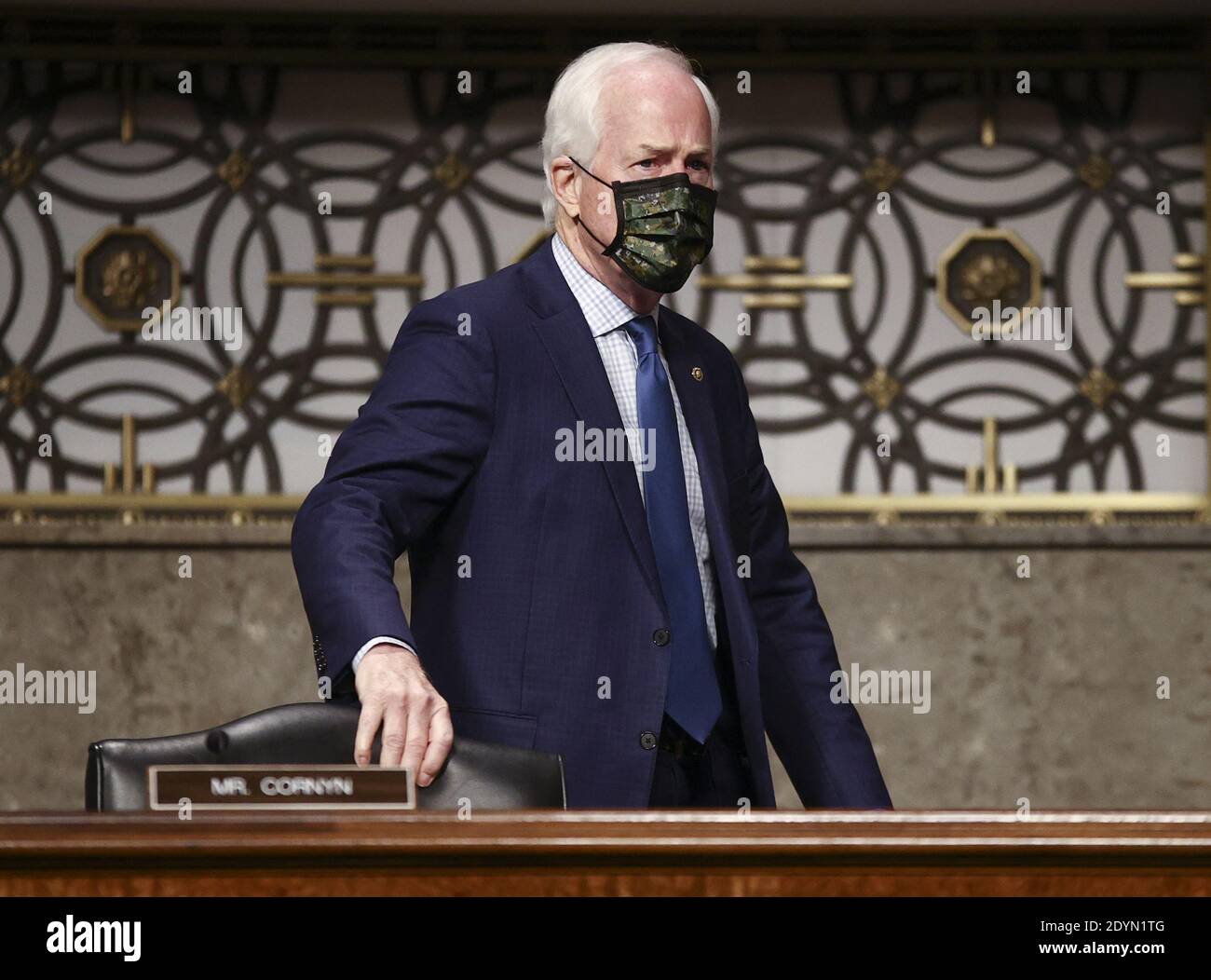 U.S. Senator John Cornyn (R-TX) arrives at a Senate Judiciary Committee hearing titled, 'Breaking the News: Censorship, Suppression, and the 2020 Election,âÂ€Â on Facebook and Twitter's content moderation practices, on Capitol Hill in Washington, U.S., November 17, 2020. Photo by Hannah McKay/Pool/ABACAPRESS.COM Stock Photo