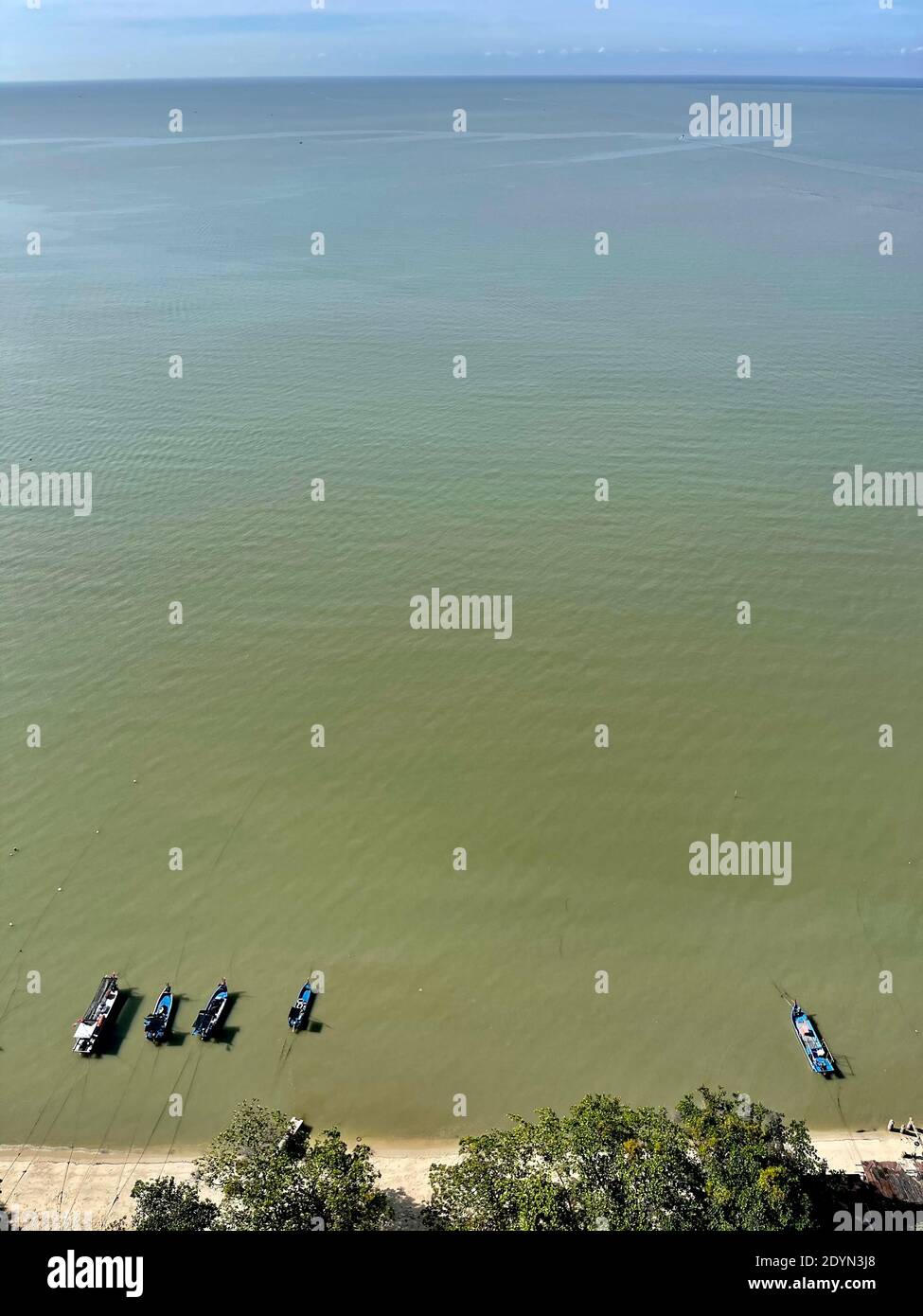 Aerial photo of fisherman village in Teluk Kumbar, Penang, Malaysia Stock Photo