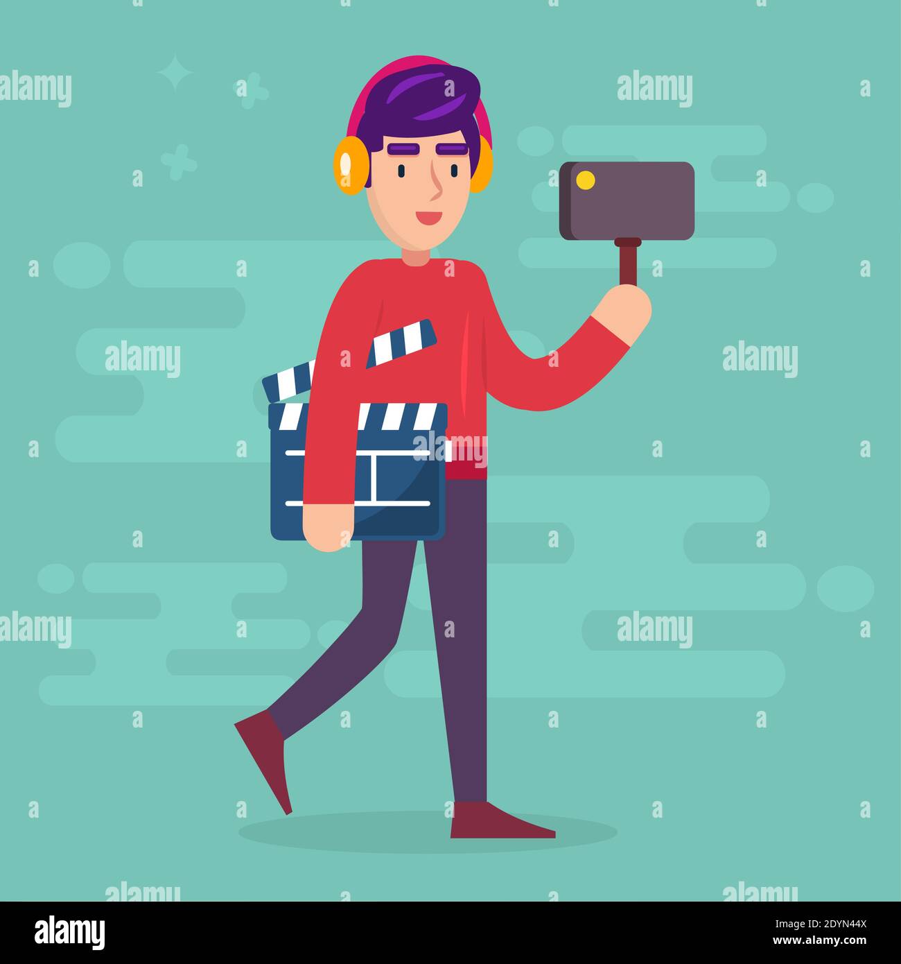 vlog concept vector illustration in flat style Stock Vector