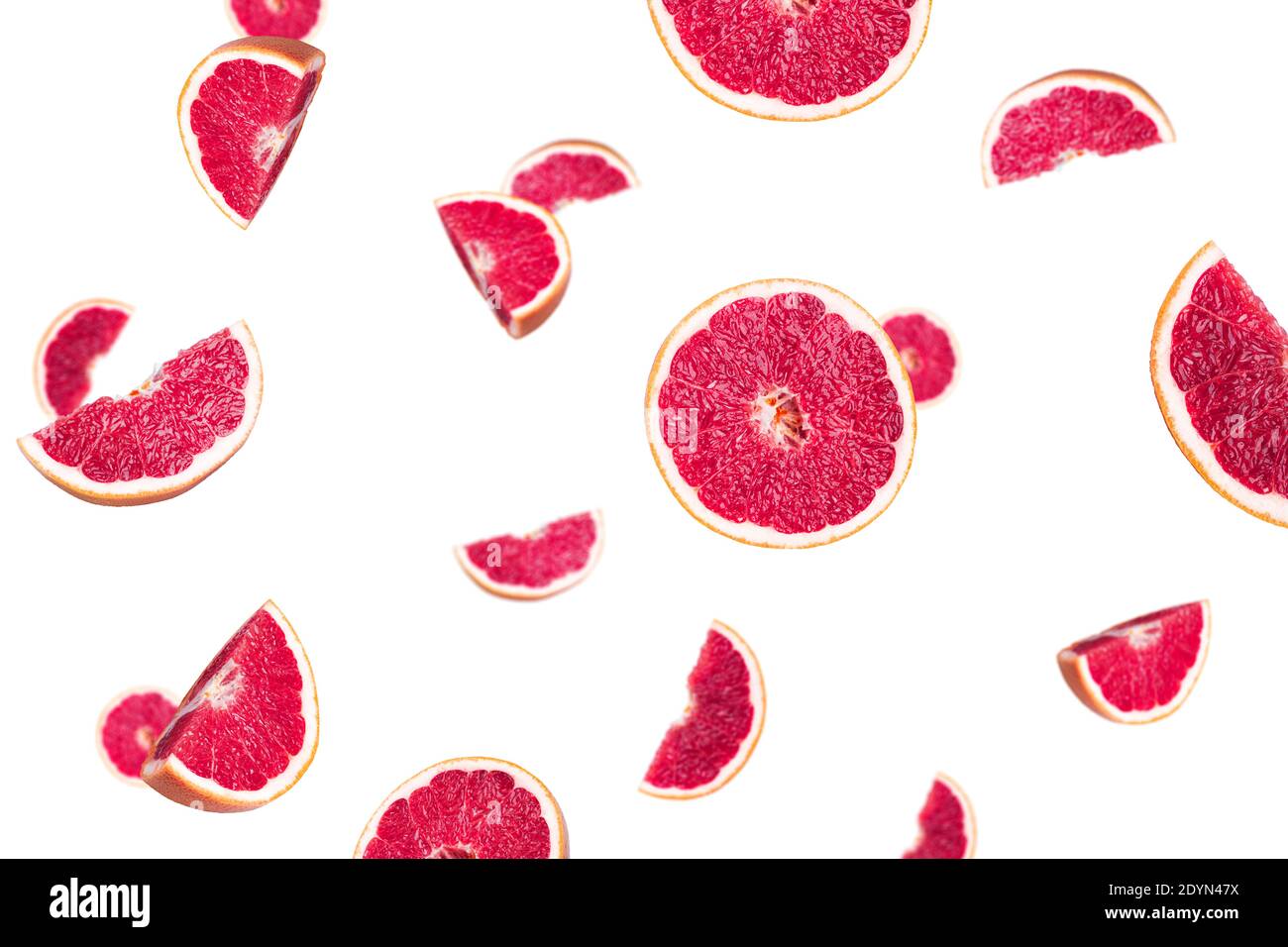 Grapefruit on a white background. Flying grapefruit. High quality photo Stock Photo