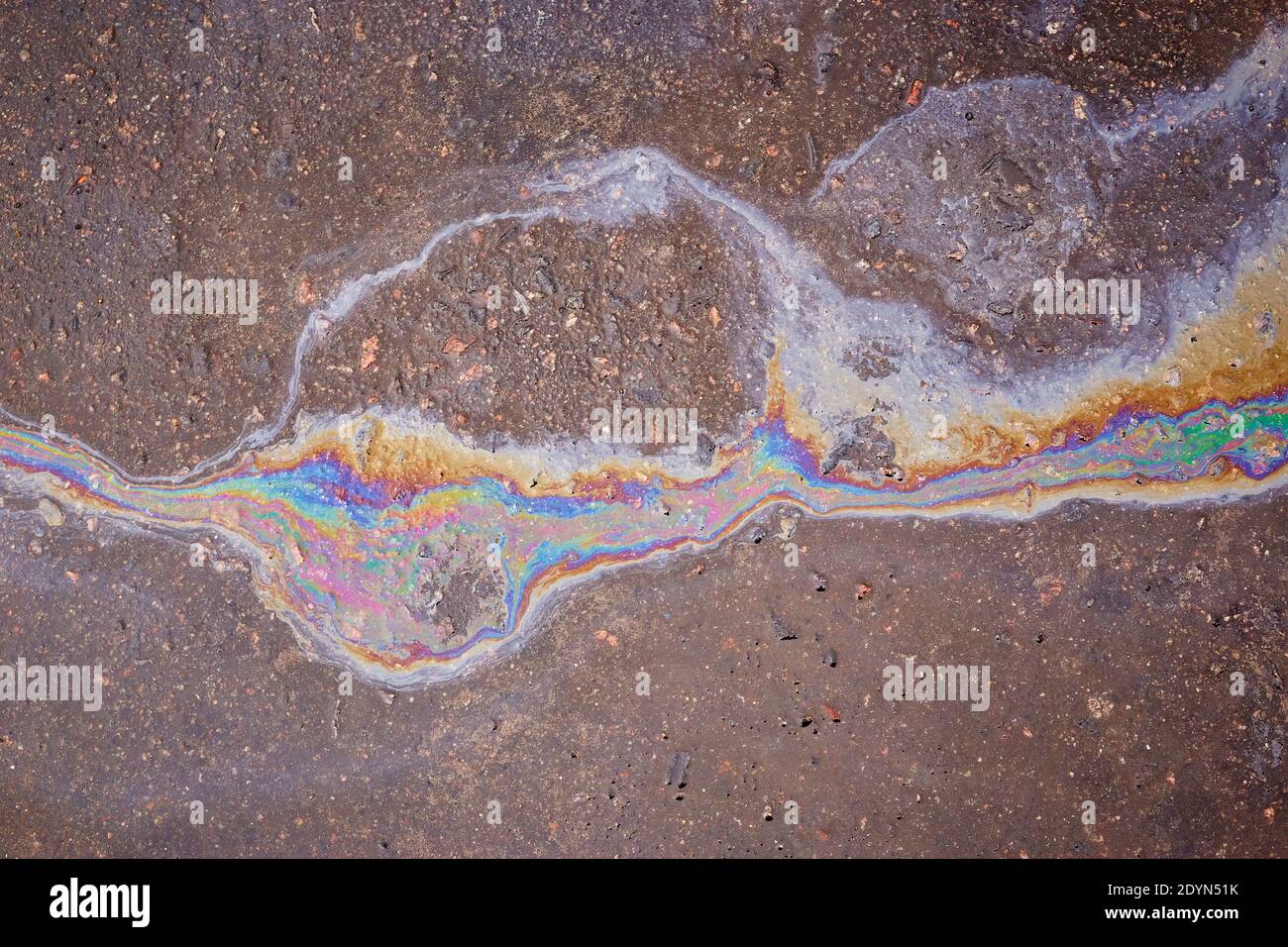 Oil Petrol Pollution Leak Rainbow Leak on Pavement Stock Photo Alamy