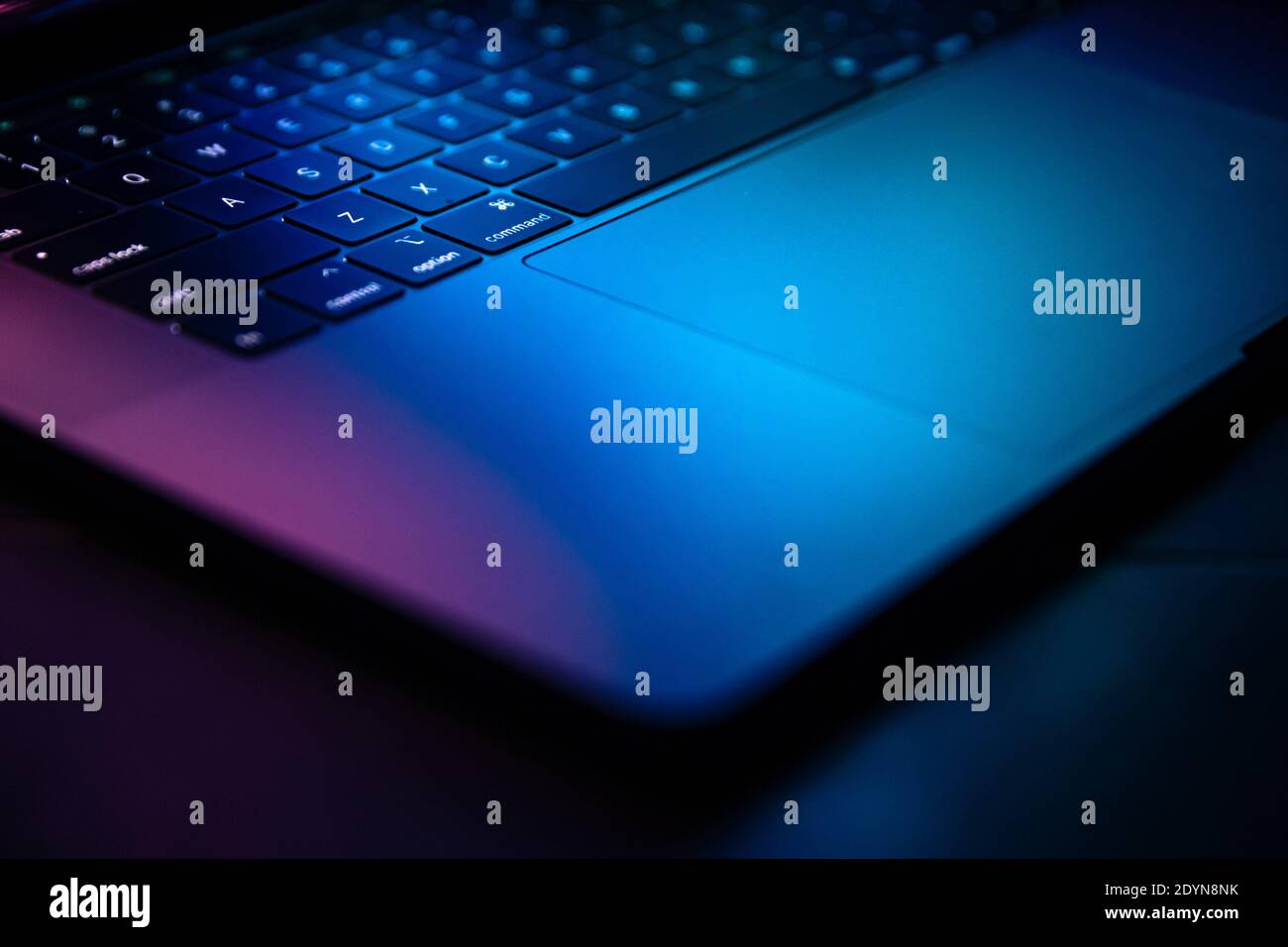 brightly lit laptop keyboard Stock Photo Alamy