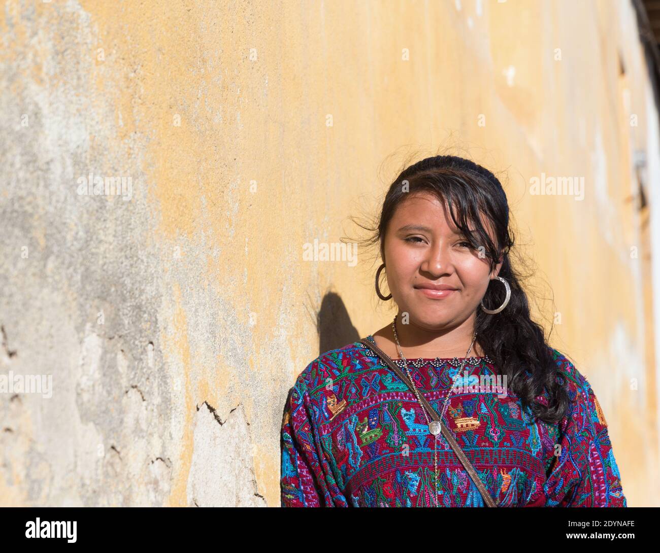 Antigua, Guatemala Portrait of indigenous girl Stock Photo Alamy