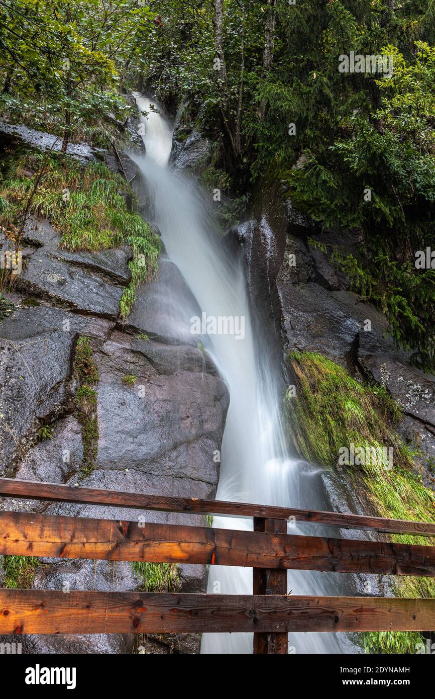 Waterfall in Hafling near Meran, South Tyrol Stock Photo