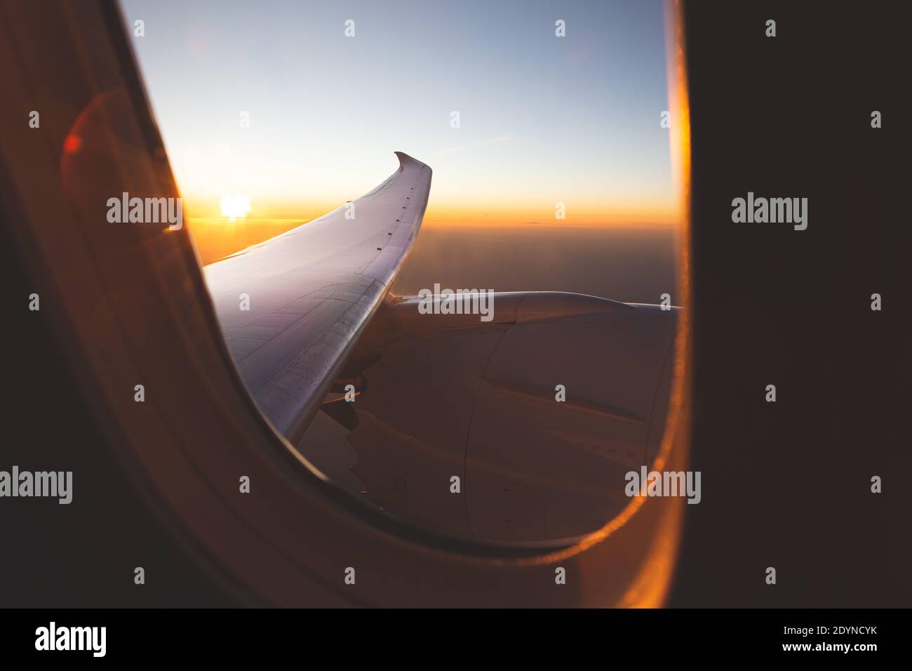 Aerial views from the window of the plane at sunset. Travel by plane ... - Panoramic Views From A Plane Window
