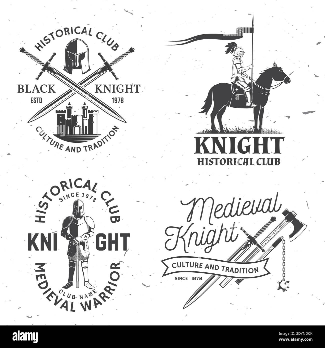 Medieval castle knight on a horse Cut Out Stock Images & Pictures - Alamy