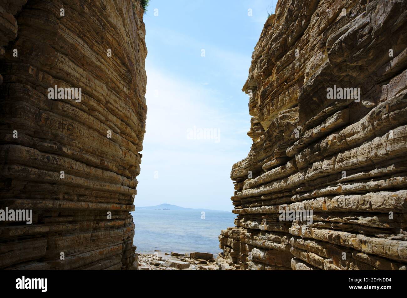Sea Surface Rocks Sea surface can be seen through the beautiful rock texture Stock Photo ...