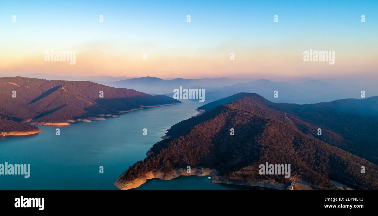Aerial view dark canyon valley hi-res stock photography and images - Alamy
