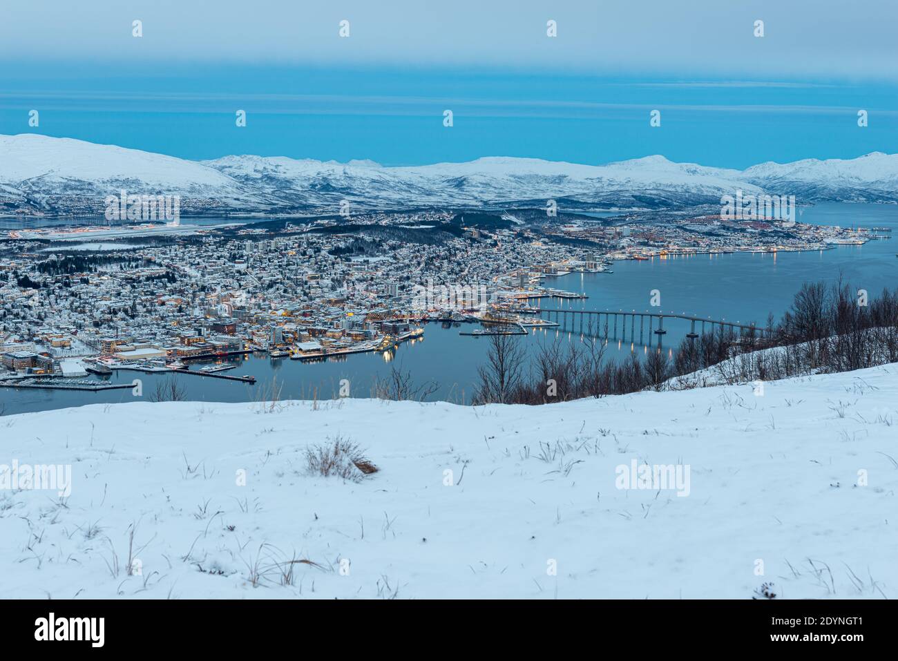 Hiking area at Midtre Kaldslett, Tromsdalen, Tromsø, Norway. December 2020. Stock Photo