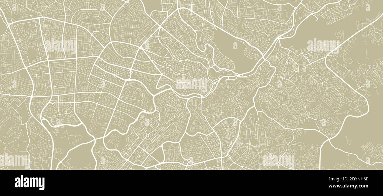 Detailed map of Amman city administrative area. Royalty free vector illustration. Cityscape panorama. Decorative graphic tourist map of Amman territor Stock Vector