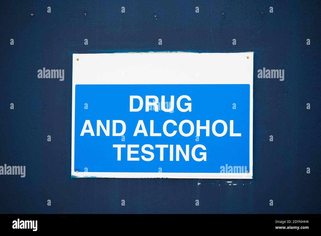 Drug and alcohol testing sign at work for staff Stock Photo Alamy