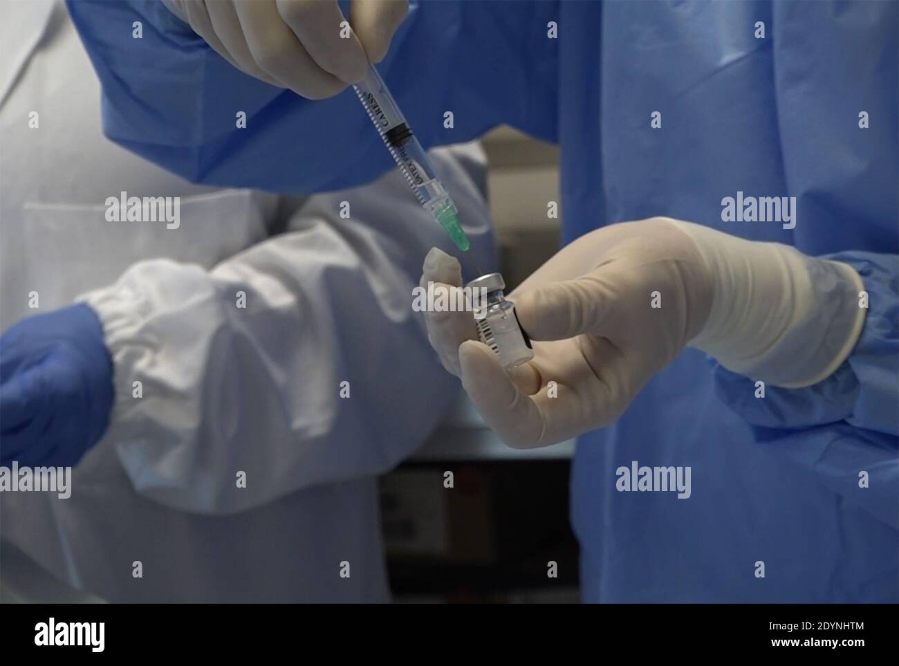 Rome, Italy. 27th Dec, 2020. Rome, Preparation of the vials for the first anti Covid 19 vaccine on the occasion of the Vaccine Day Pictured: Credit: Independent Photo Agency/Alamy Live News Stock Photo