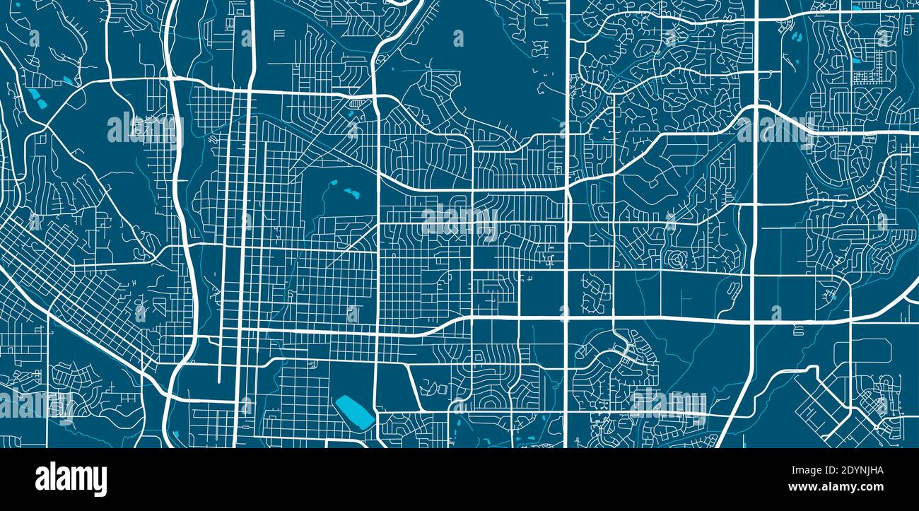 Vector map of Colorado Springs, USA, United States. Street map poster illustration. Colorado Springs map art. Stock Vector