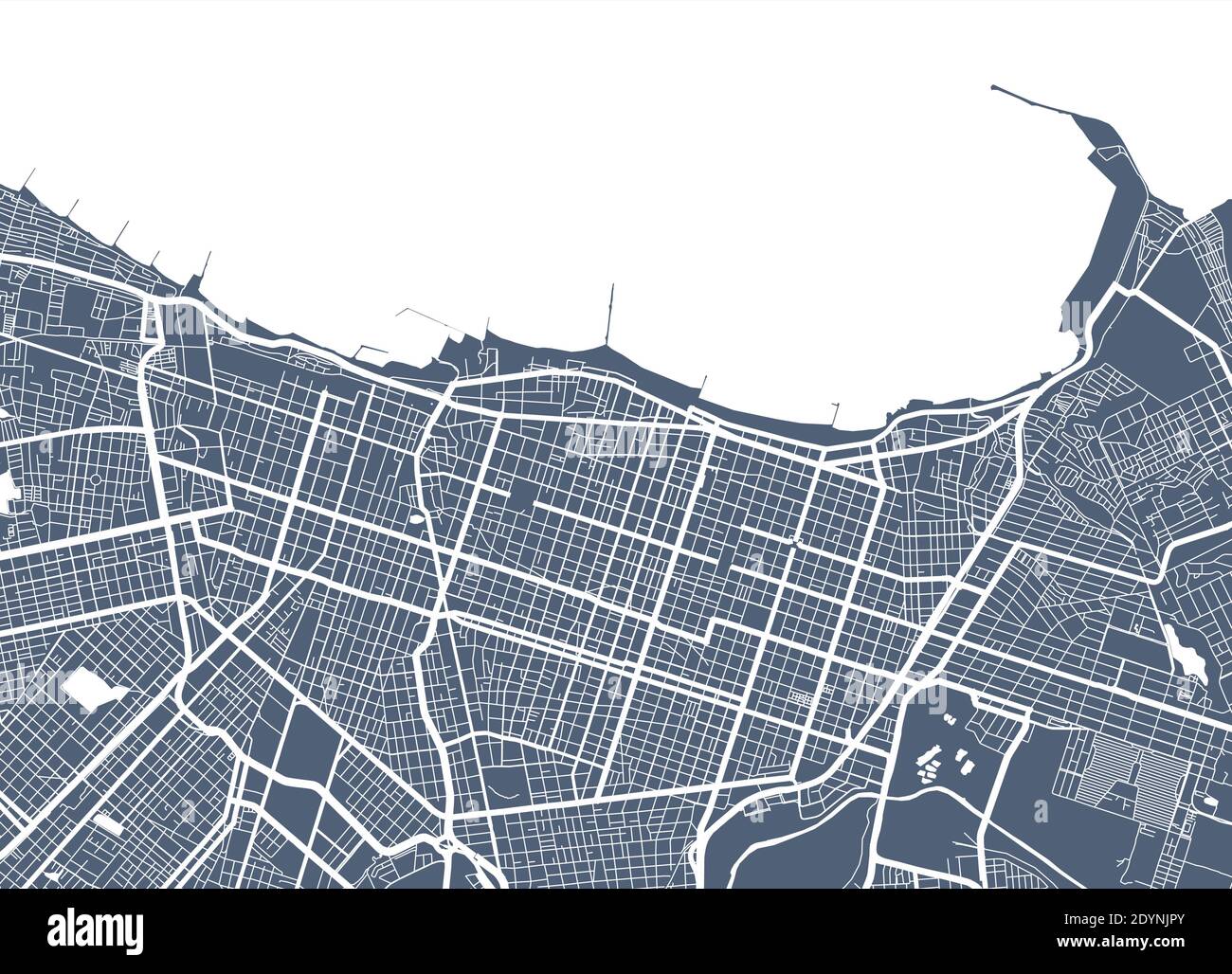 Vector map of Fortaleza, Italy. Street map poster illustration