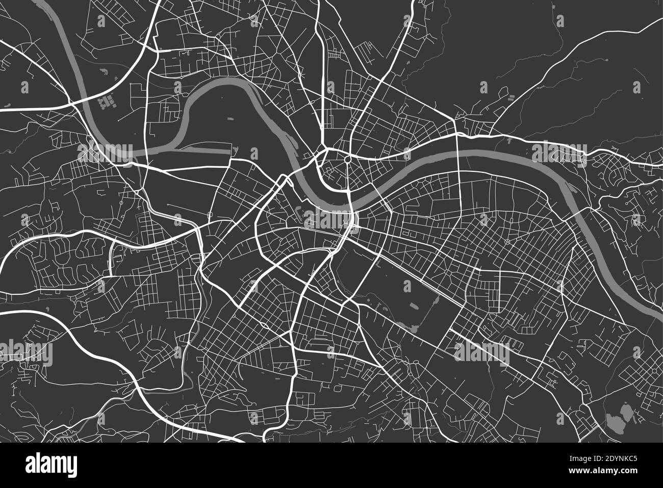 Urban city map of Dresden. Vector illustration, Dresden map art poster. Street map image with roads, metropolitan city area view. Stock Vector