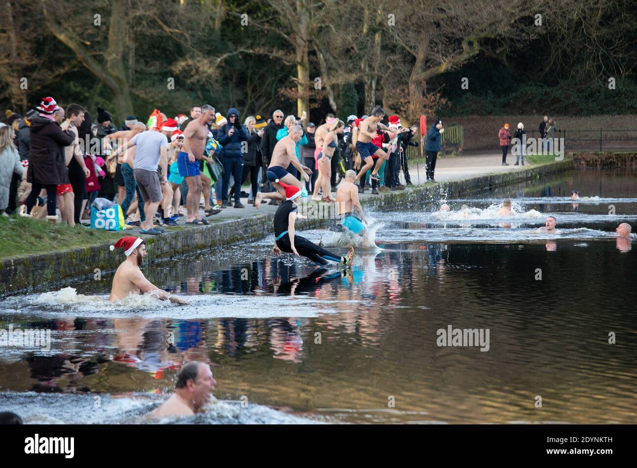 The annual Christmas morning dip held at Black root pool in Sutton Park