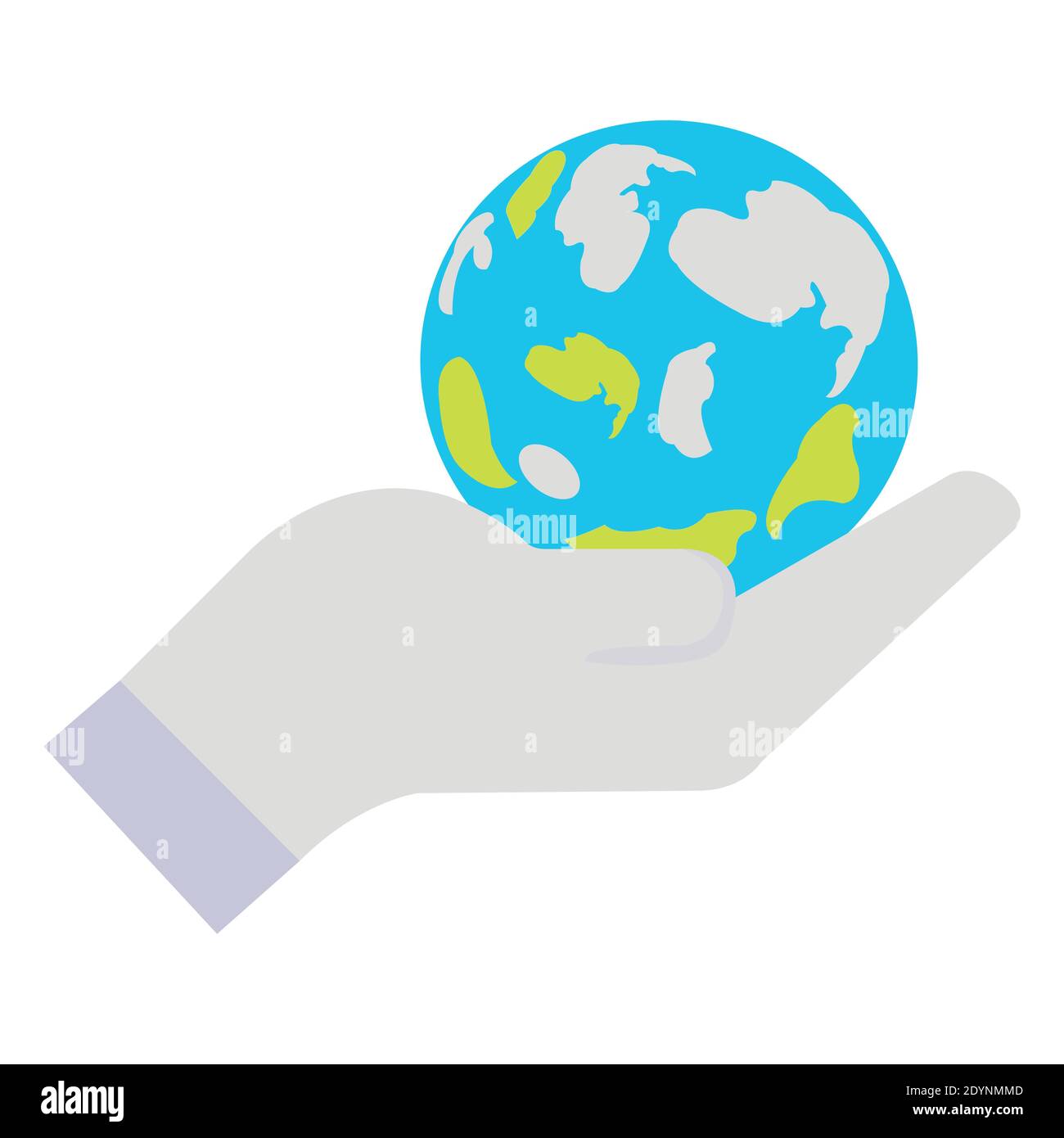 Earth globe on hand palm Stock Vector Images - Alamy