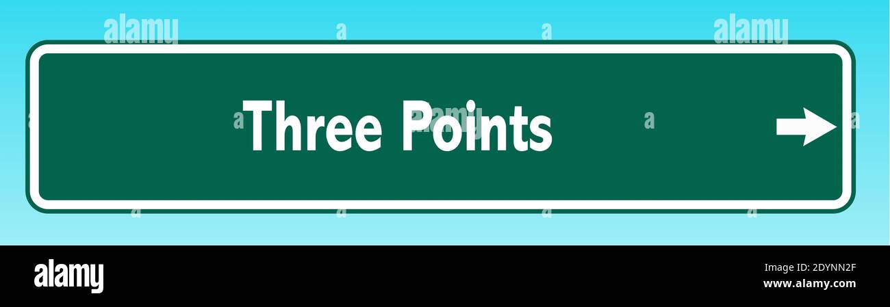 A graphic illlustration of an American road sign pointing to Three ...