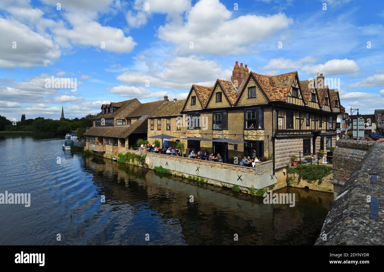 View of the riverside at St Ives Cambridgeshire Stock Photo