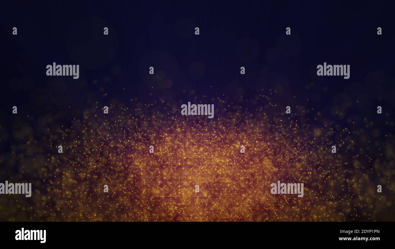 Burning red hot flying sparks fire in the night sky illustration Stock ...